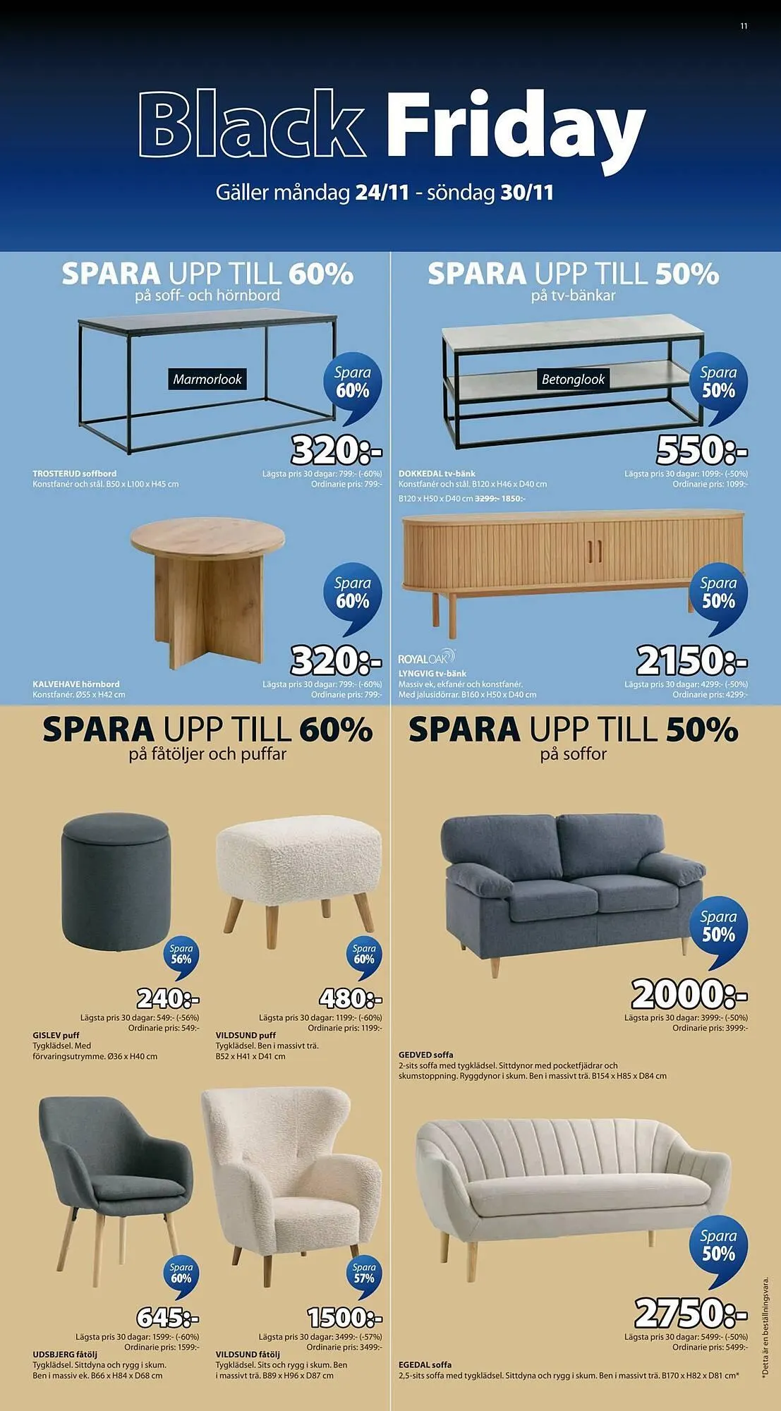 JYSK reklamblad från 24 november till 30 november 2025 - Reklamblad sidor 11