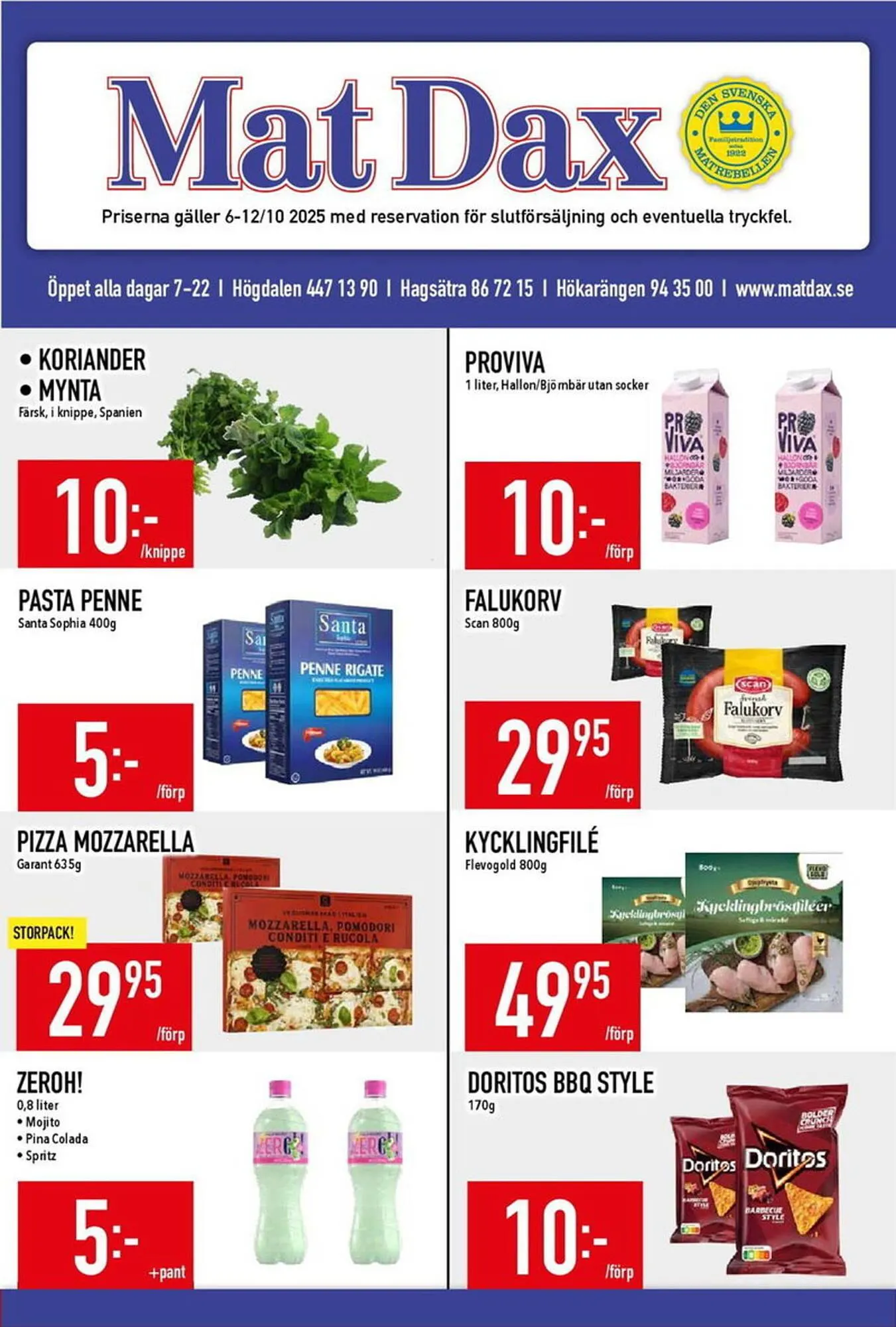 Matdax reklamblad från 6 oktober till 12 oktober 2025 - Reklamblad sidor 1