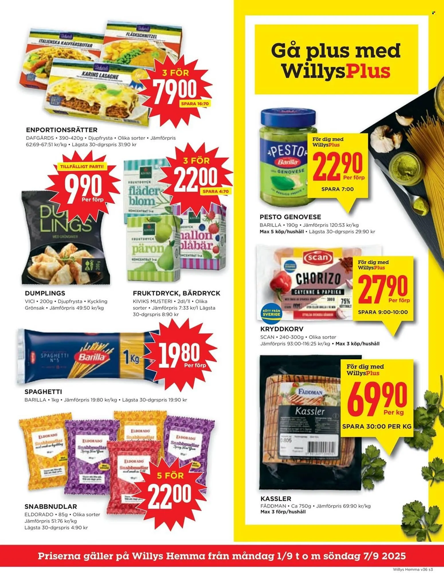 Willys reklamblad från 1 september till 8 september 2025 - Reklamblad sidor 3