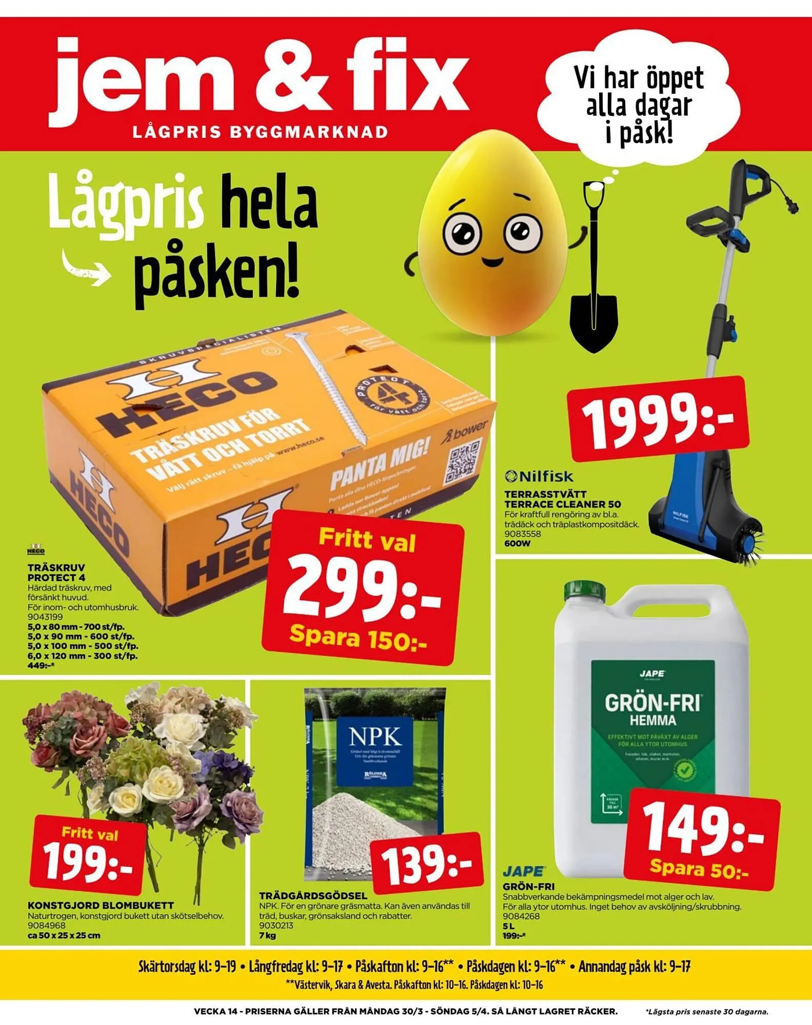 Jem&Fix reklamblad från 30 mars till 6 april 2026 - Reklamblad sidor 1