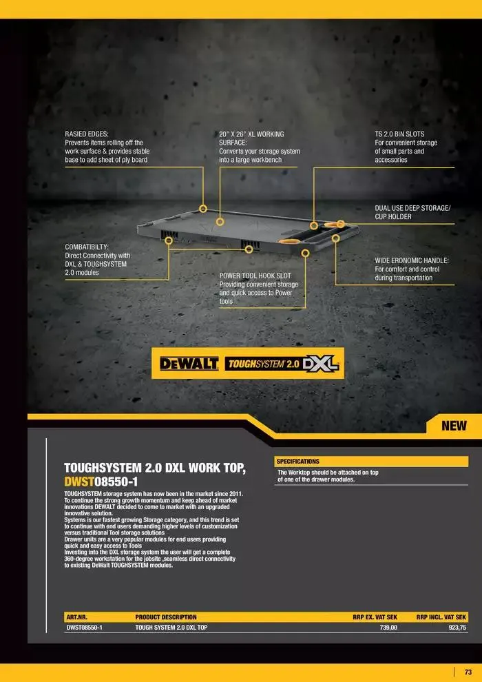 Dewalt reklamblad från 28 september till 12 oktober 2024 - Reklamblad sidor 73