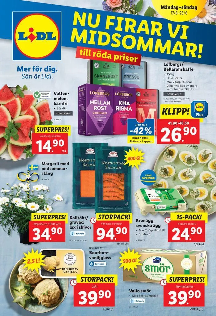 ERBJUDANDEN VECKA 25 från 17 juni till 23 juni 2024 - Reklamblad sidor 1