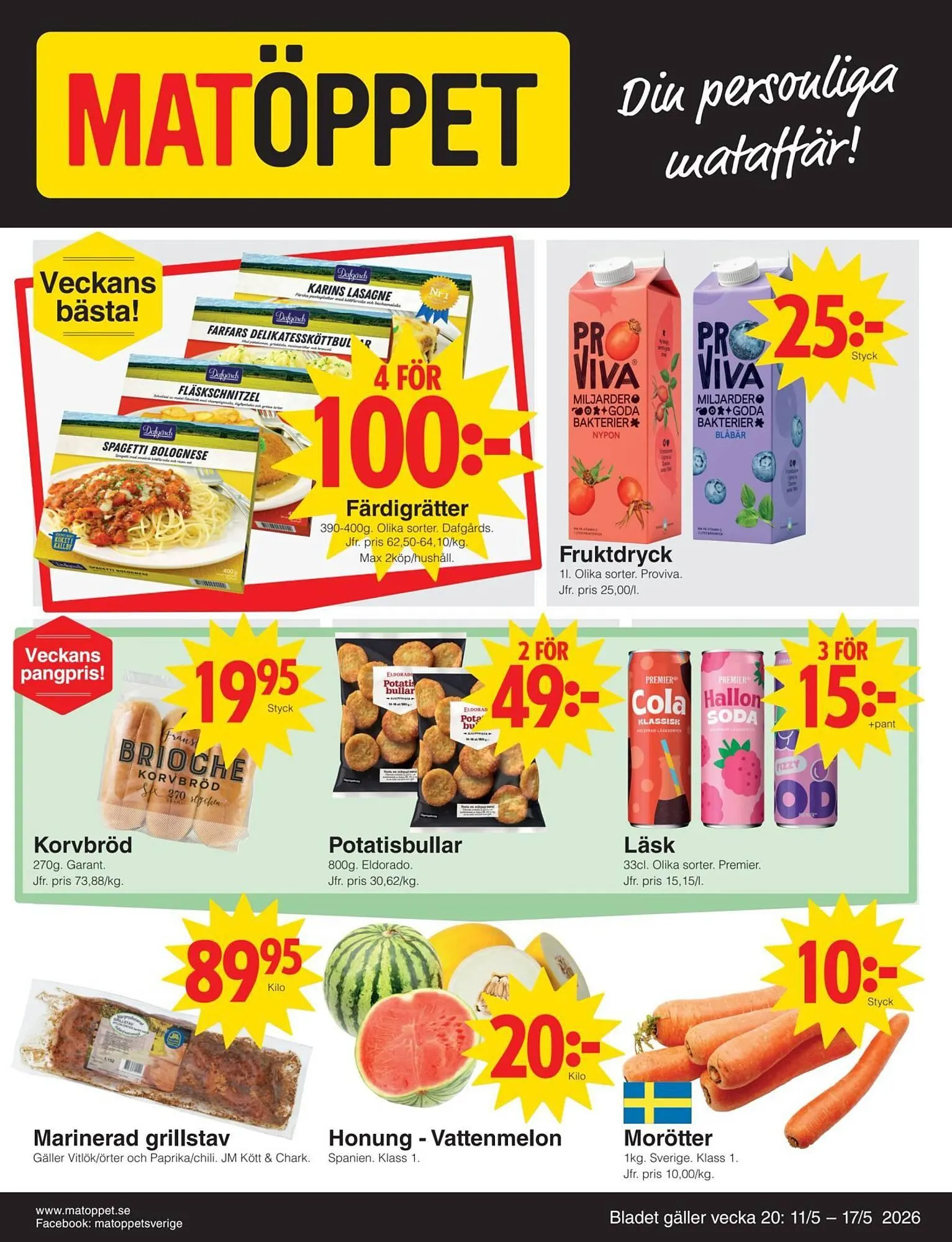 Matöppet reklamblad - 1