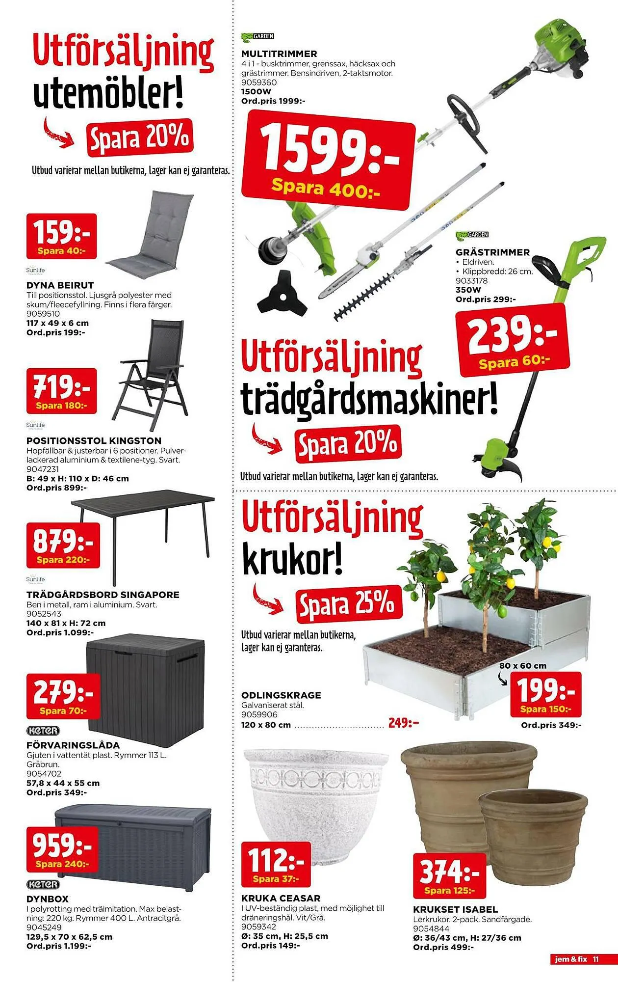 Jem&Fix reklamblad från 20 augusti till 27 augusti 2023 - Reklamblad sidor 11