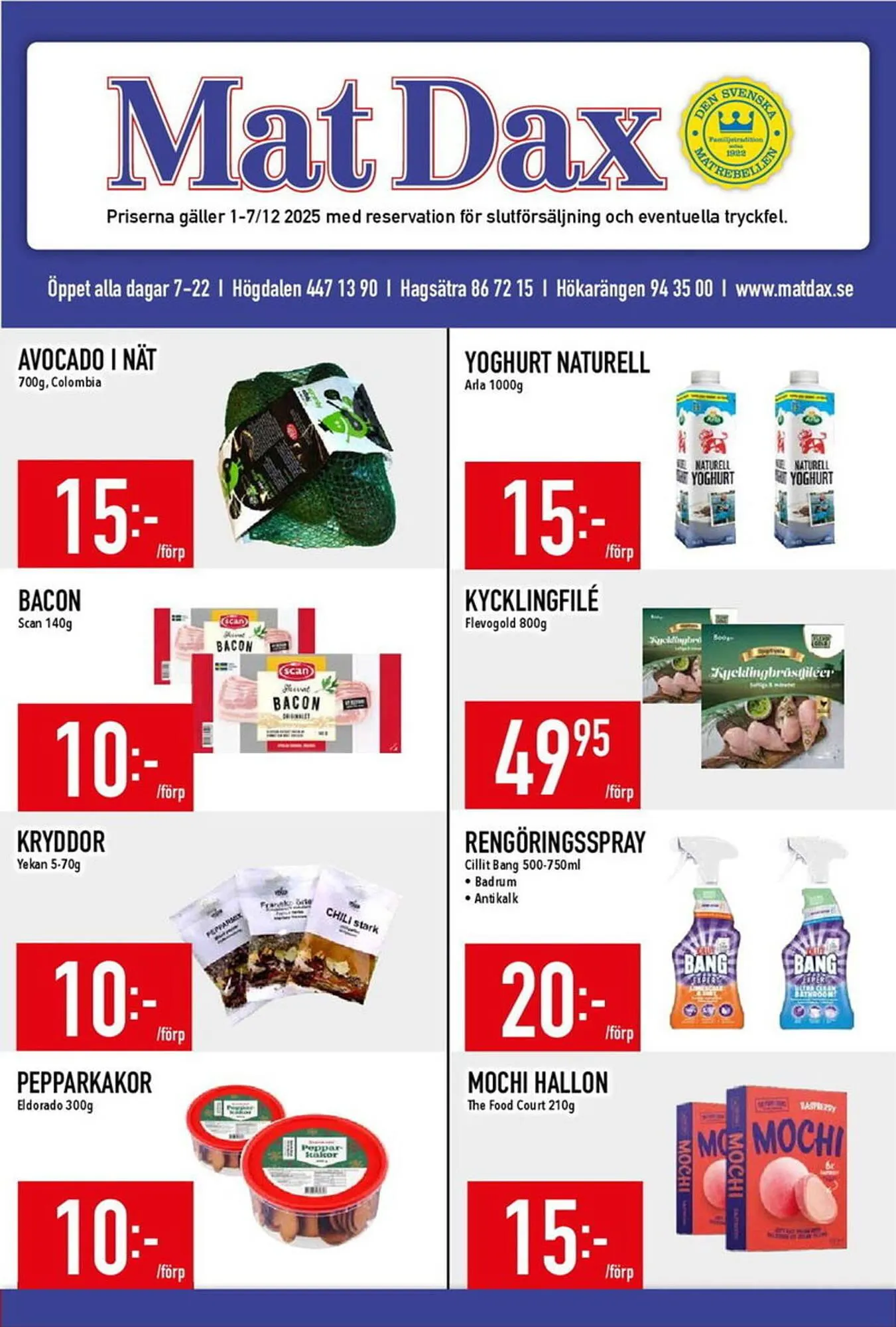 Matdax reklamblad från 1 december till 7 december 2025 - Reklamblad sidor 1