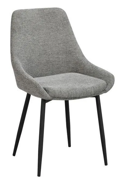 SIERRA Stol grått tyg svarta metall ben