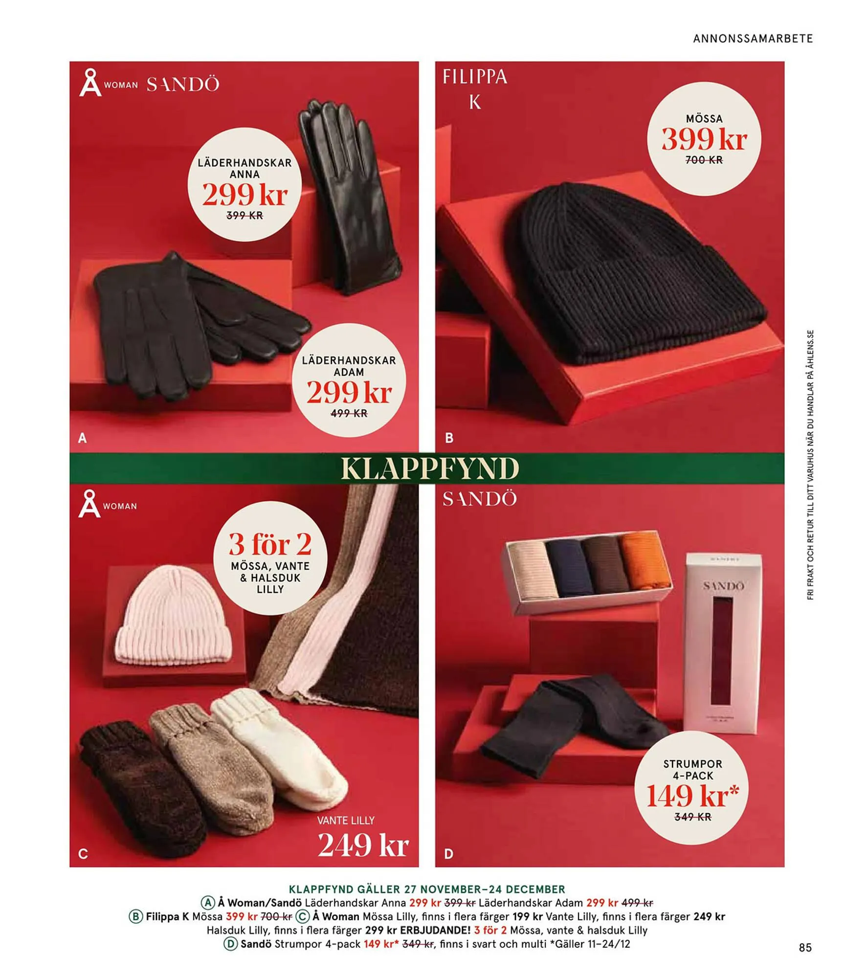 Åhléns reklamblad från 25 november till 24 december 2024 - Reklamblad sidor 85