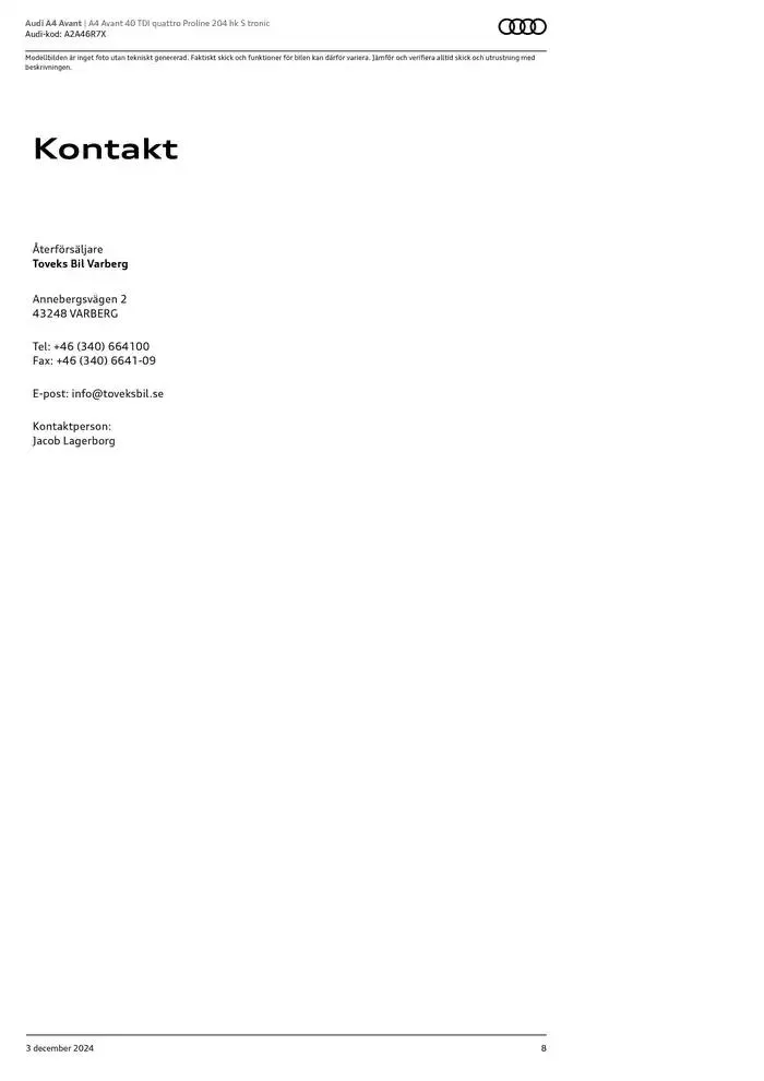 Audi A4 Avant från 3 december till 3 december 2025 - Reklamblad sidor 8