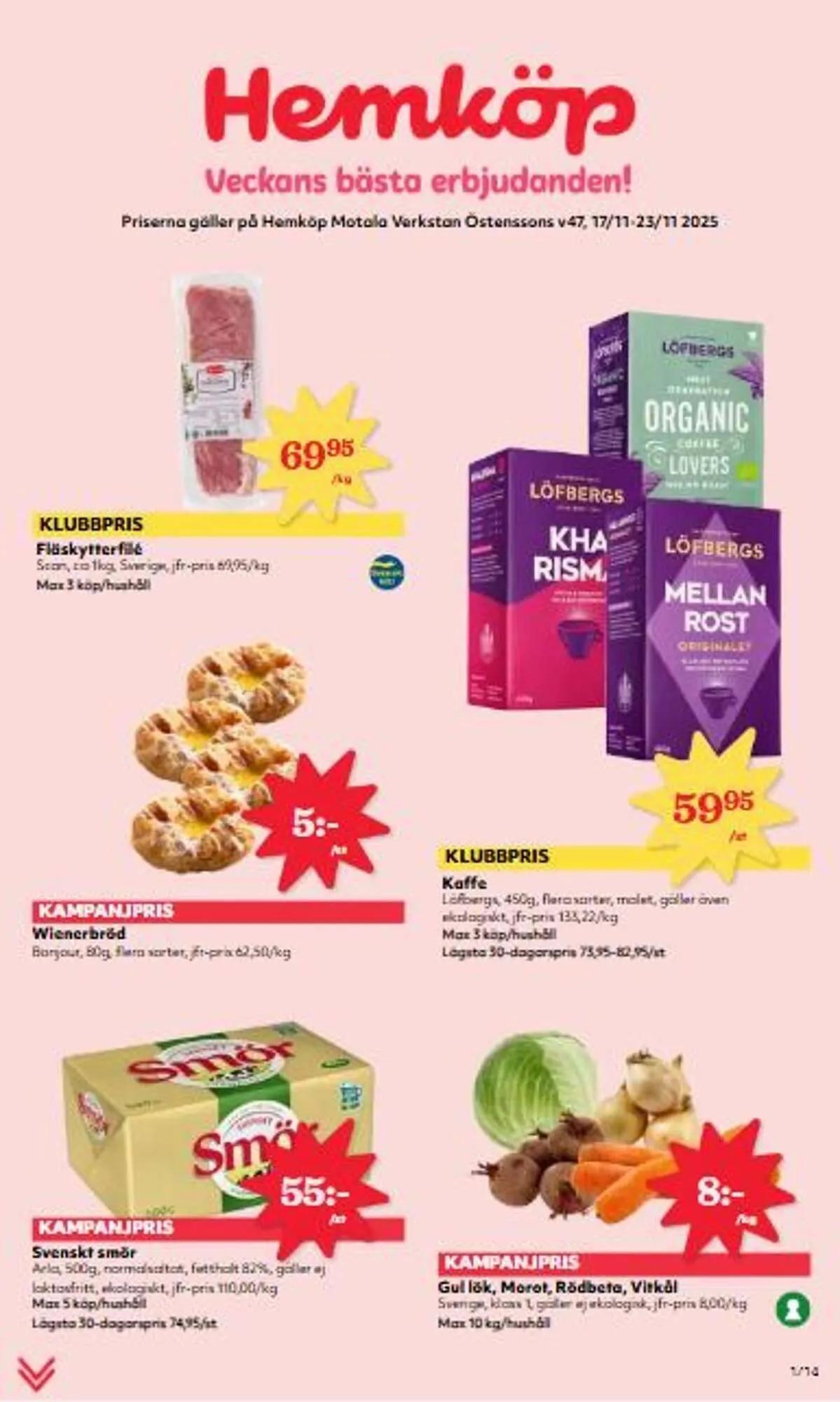 Östenssons reklamblad från 17 november till 23 november 2025 - Reklamblad sidor 1