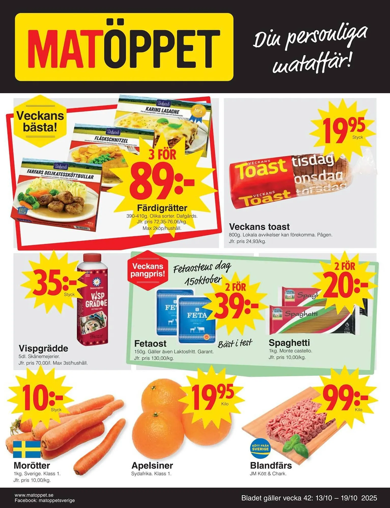 Matöppet reklamblad från 13 oktober till 19 oktober 2025 - Reklamblad sidor 1