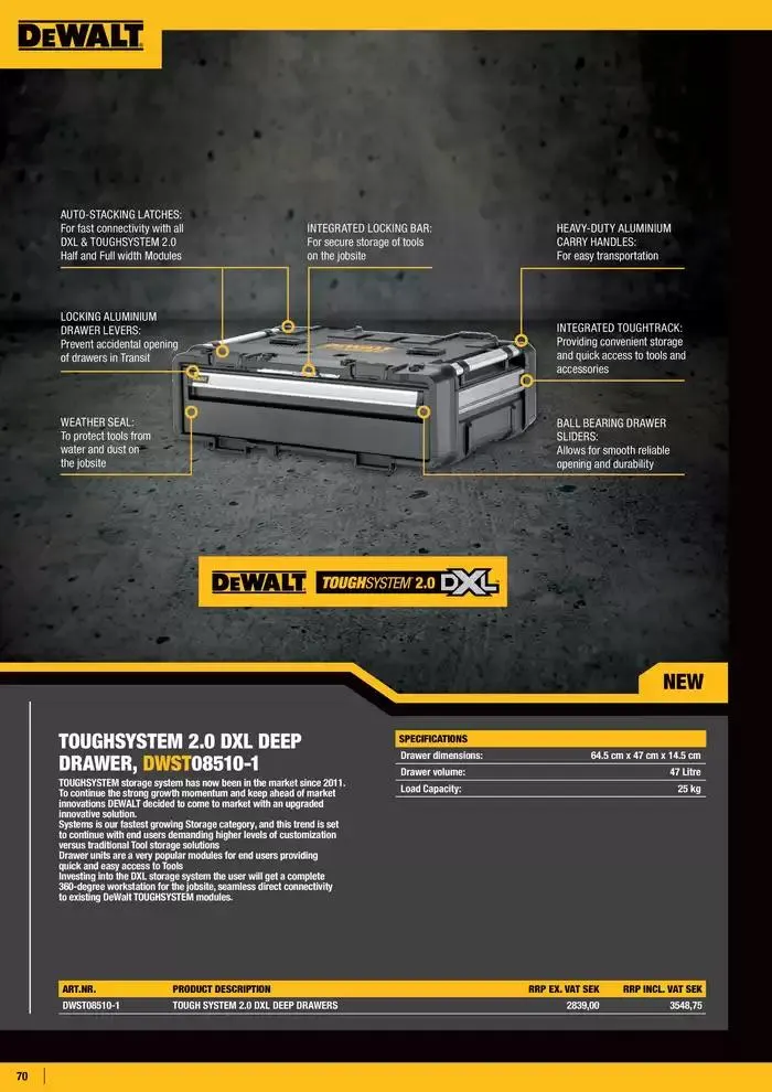 Dewalt reklamblad från 28 september till 12 oktober 2024 - Reklamblad sidor 70
