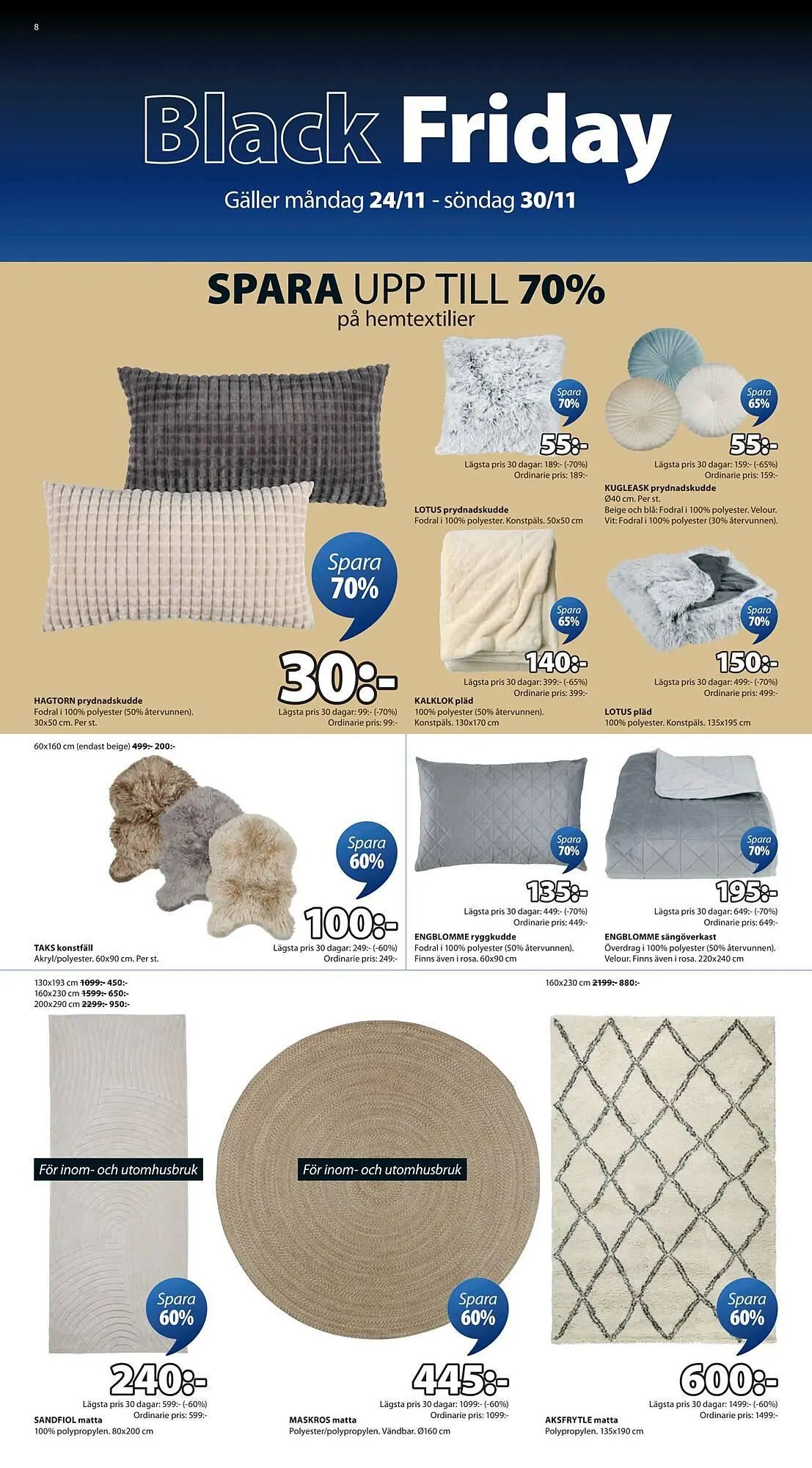 JYSK reklamblad från 24 november till 30 november 2025 - Reklamblad sidor 8