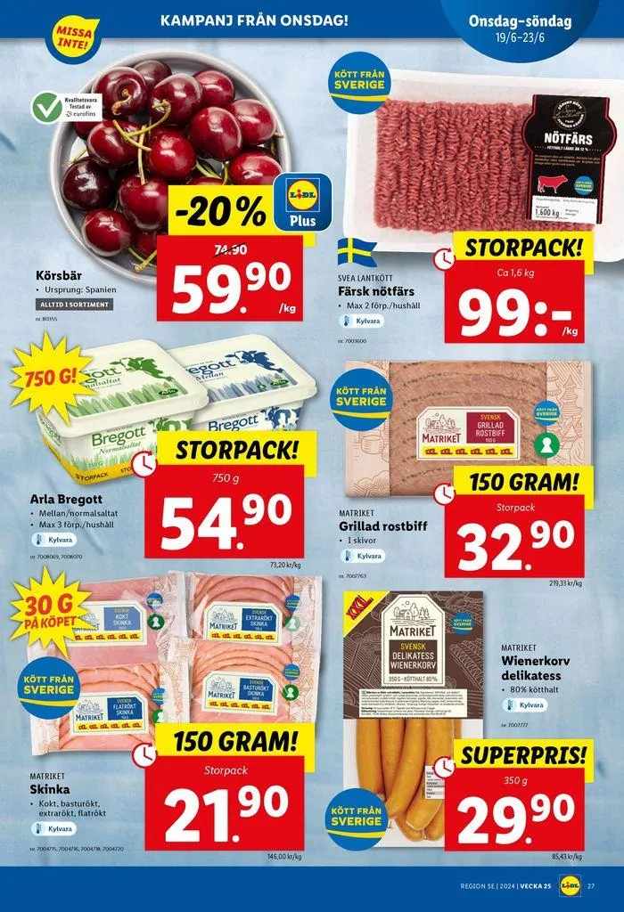 ERBJUDANDEN VECKA 25 från 17 juni till 23 juni 2024 - Reklamblad sidor 27