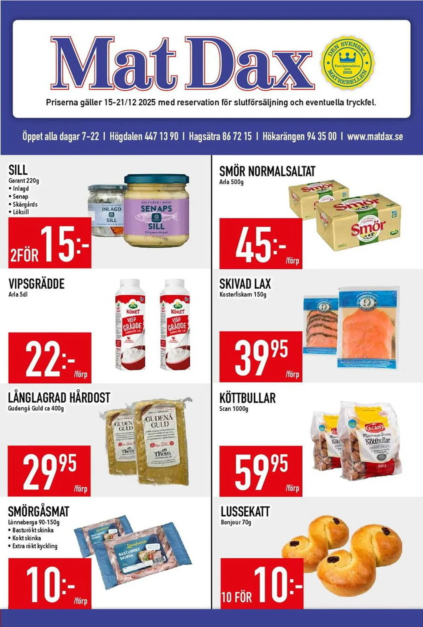 Matdax reklamblad från 15 december till 21 december 2025 - Reklamblad sidor 1