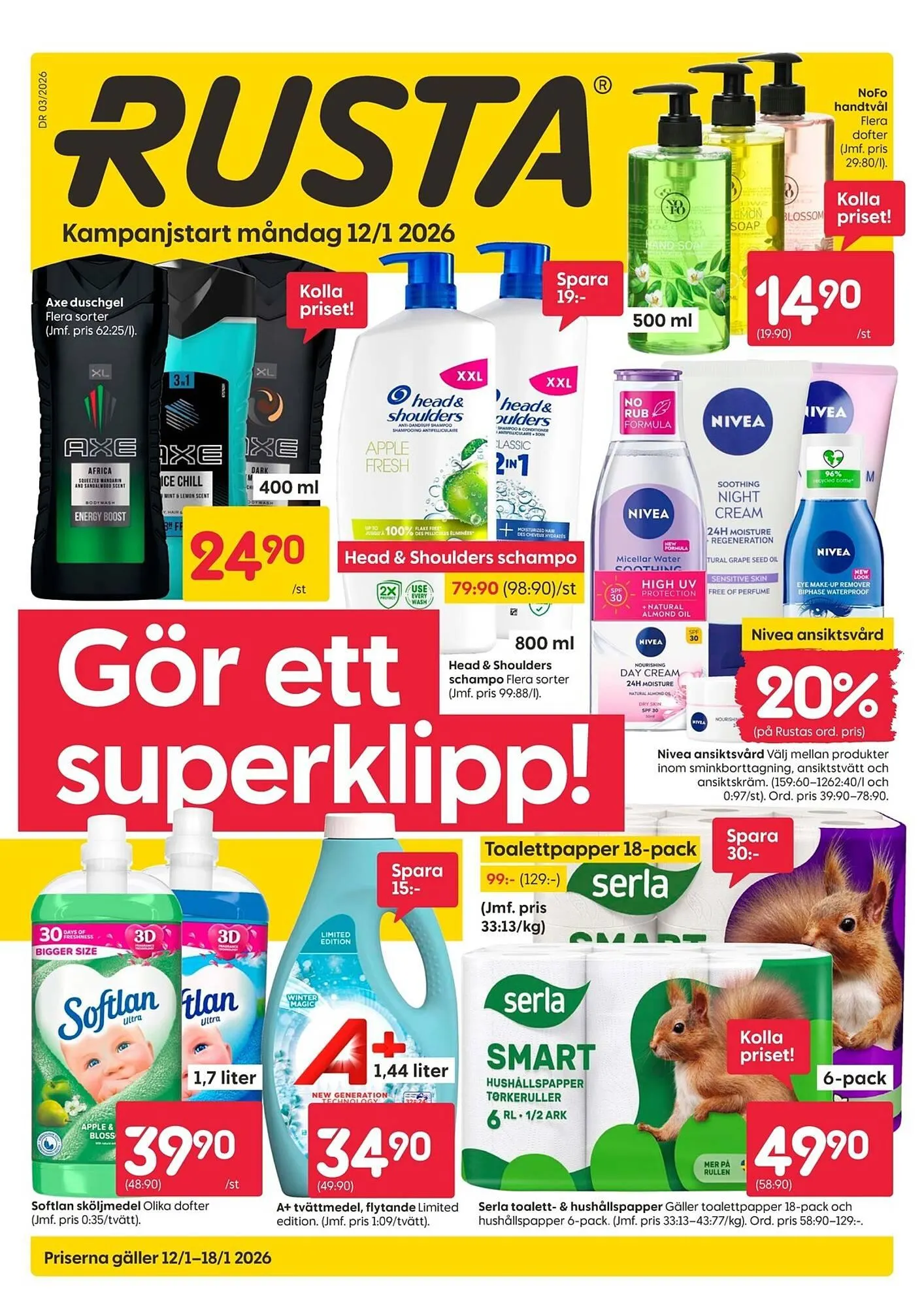 Rusta reklamblad från 12 januari till 18 januari 2026 - Reklamblad sidor 1