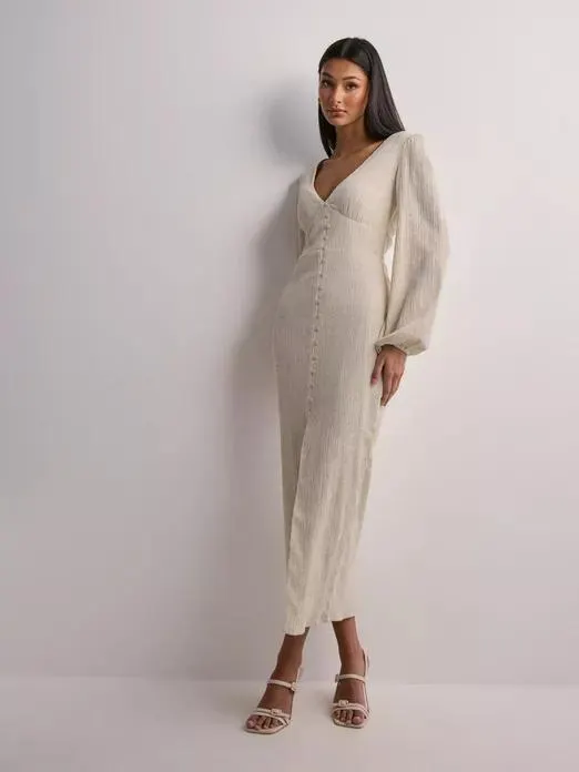 Buttoned Linen Dress