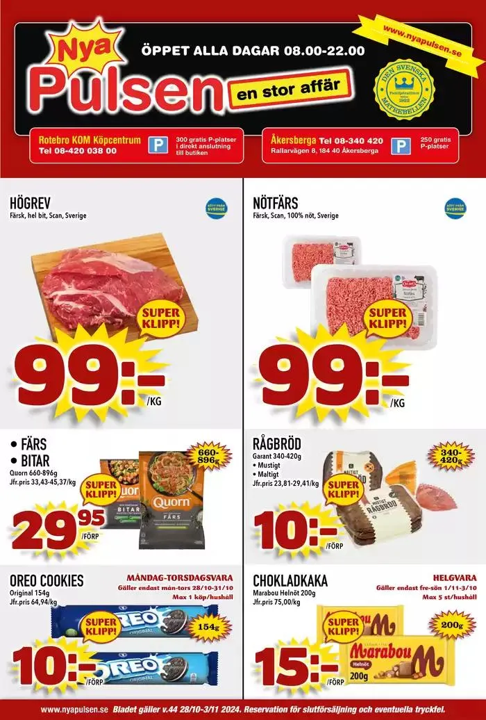 Upptäck attraktiva erbjudanden från 28 oktober till 11 november 2024 - Reklamblad sidor 1