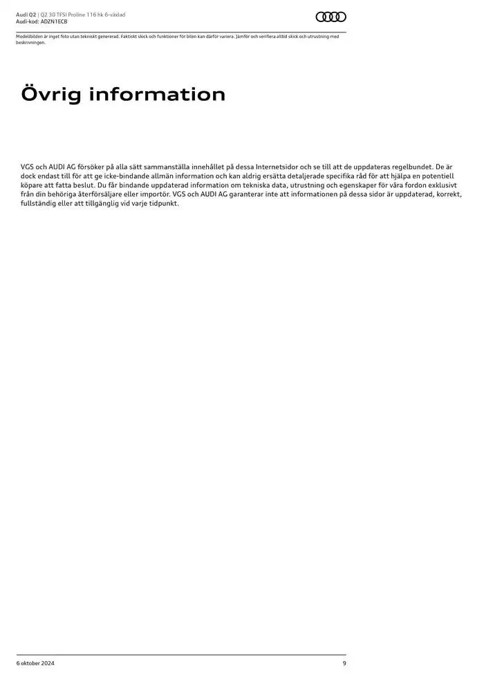 Audi Q2 från 6 oktober till 6 oktober 2025 - Reklamblad sidor 9