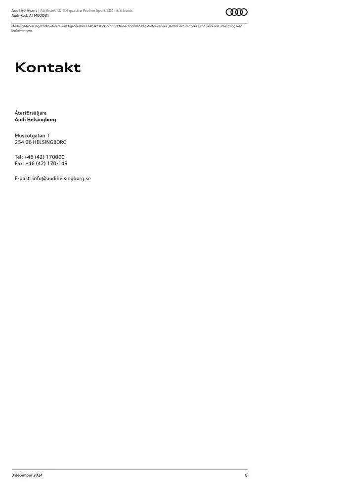 Audi A6 Avant från 3 december till 3 december 2025 - Reklamblad sidor 8