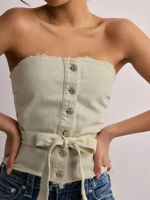ONLBARDOT BELT CORSET TOP RED DNM C
