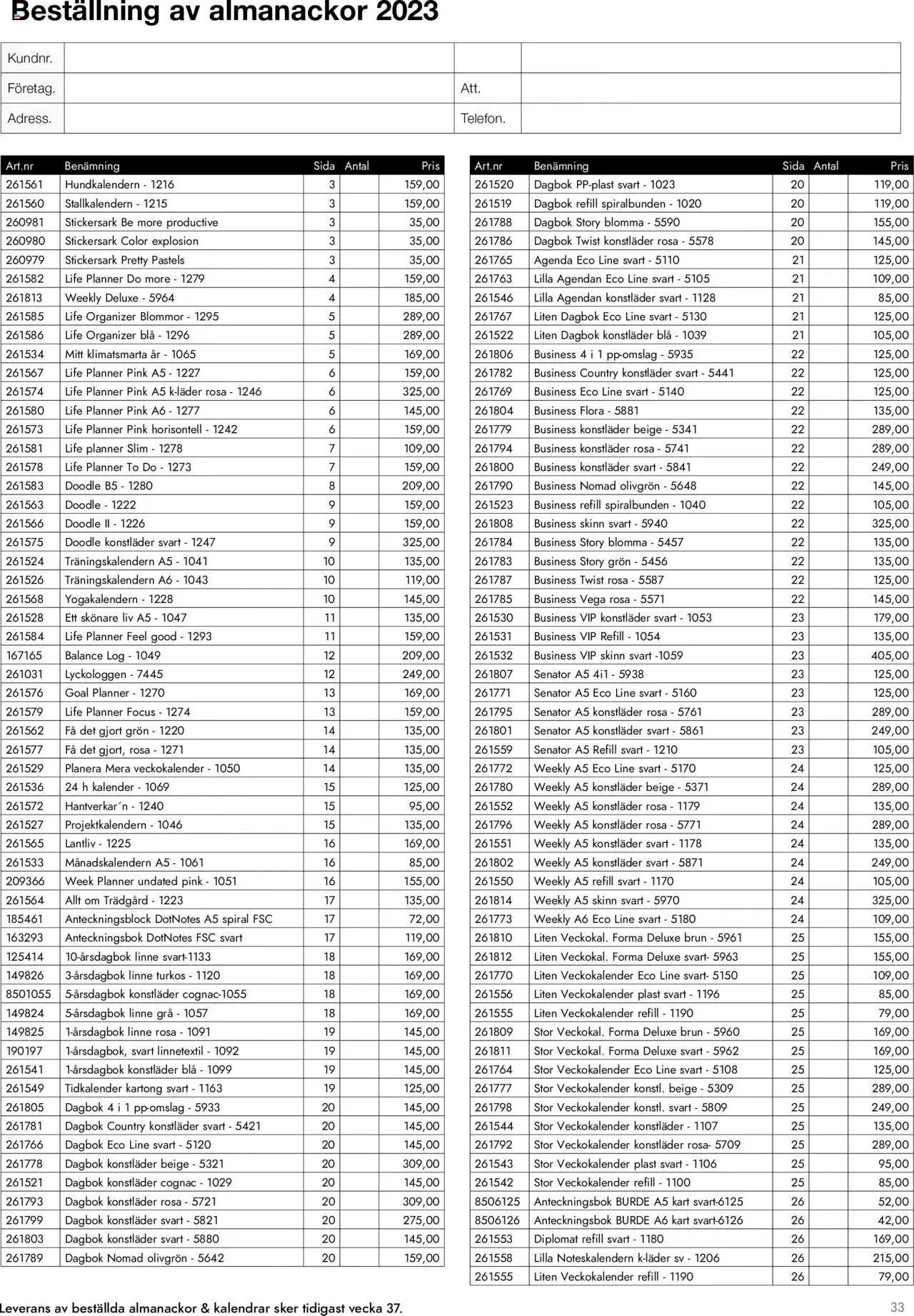 Almanackor och Kalendrar 2023 från 10 april till 31 december 2023 - Reklamblad sidor 33