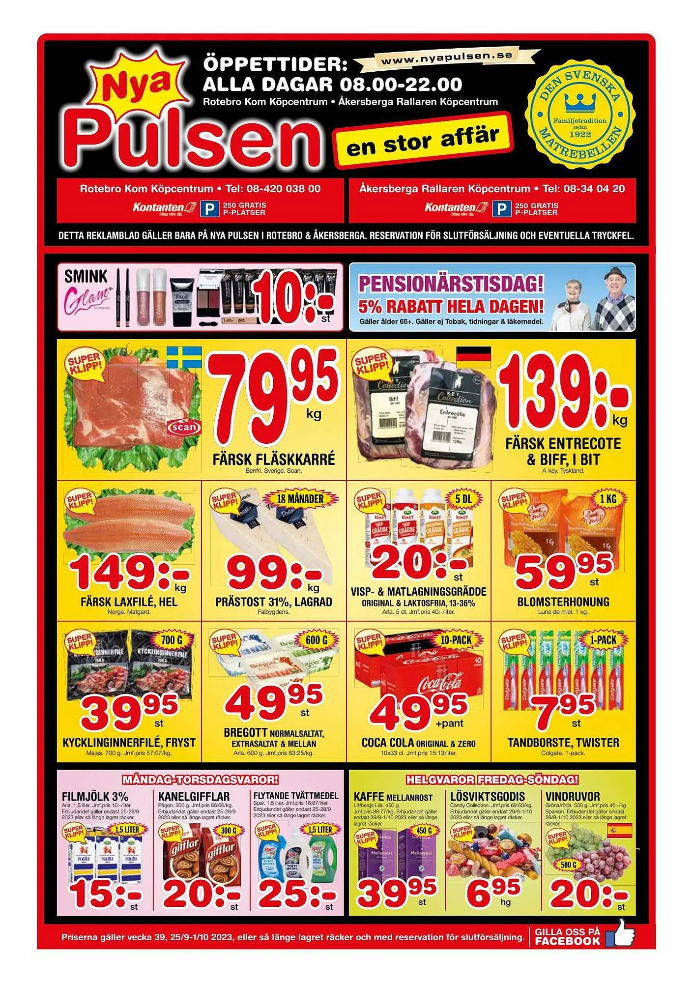 Nya Pulsen reklamblad från 25 september till 1 oktober 2023 - Reklamblad sidor 1