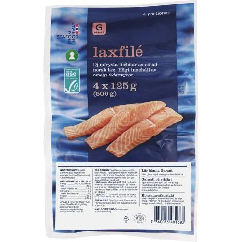 Laxfilé Portion Frysta/4 Port