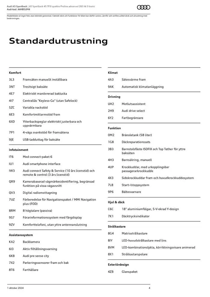 Audi A5 Sportback från 1 oktober till 1 oktober 2025 - Reklamblad sidor 4