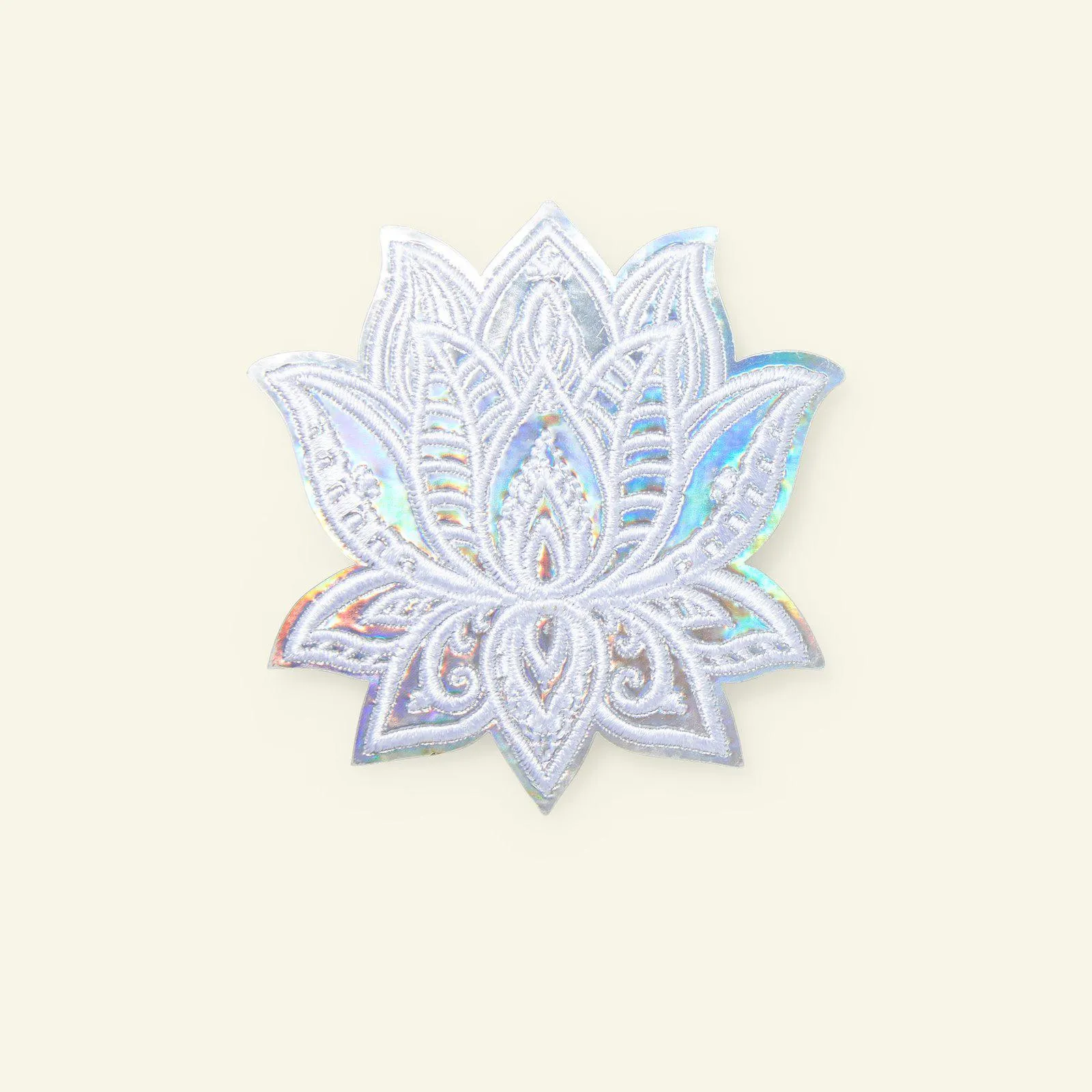 Symärke blomma 75x75mm silver