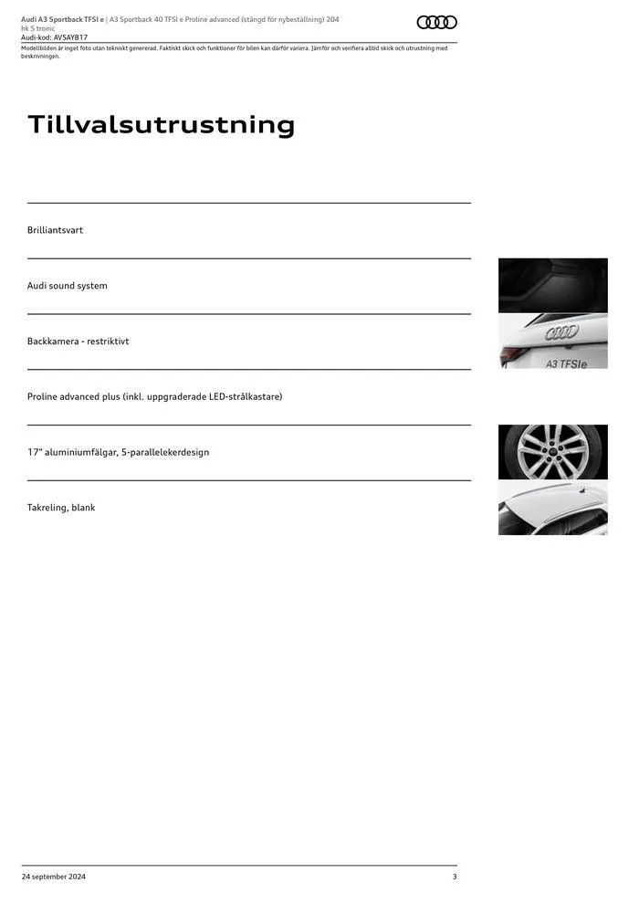 Audi A3 Sportback TFSI e från 24 september till 24 september 2025 - Reklamblad sidor 3