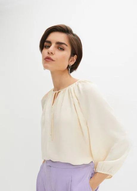 Satintunika med 3/4-ärmar