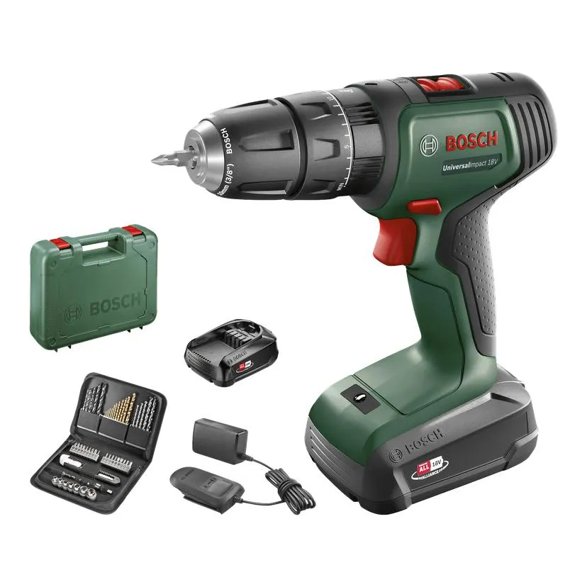 Skruvdragare med slag, batterier och tillbehör UniversalImpact 18V 34 Nm 2x1,5 Ah 18 V