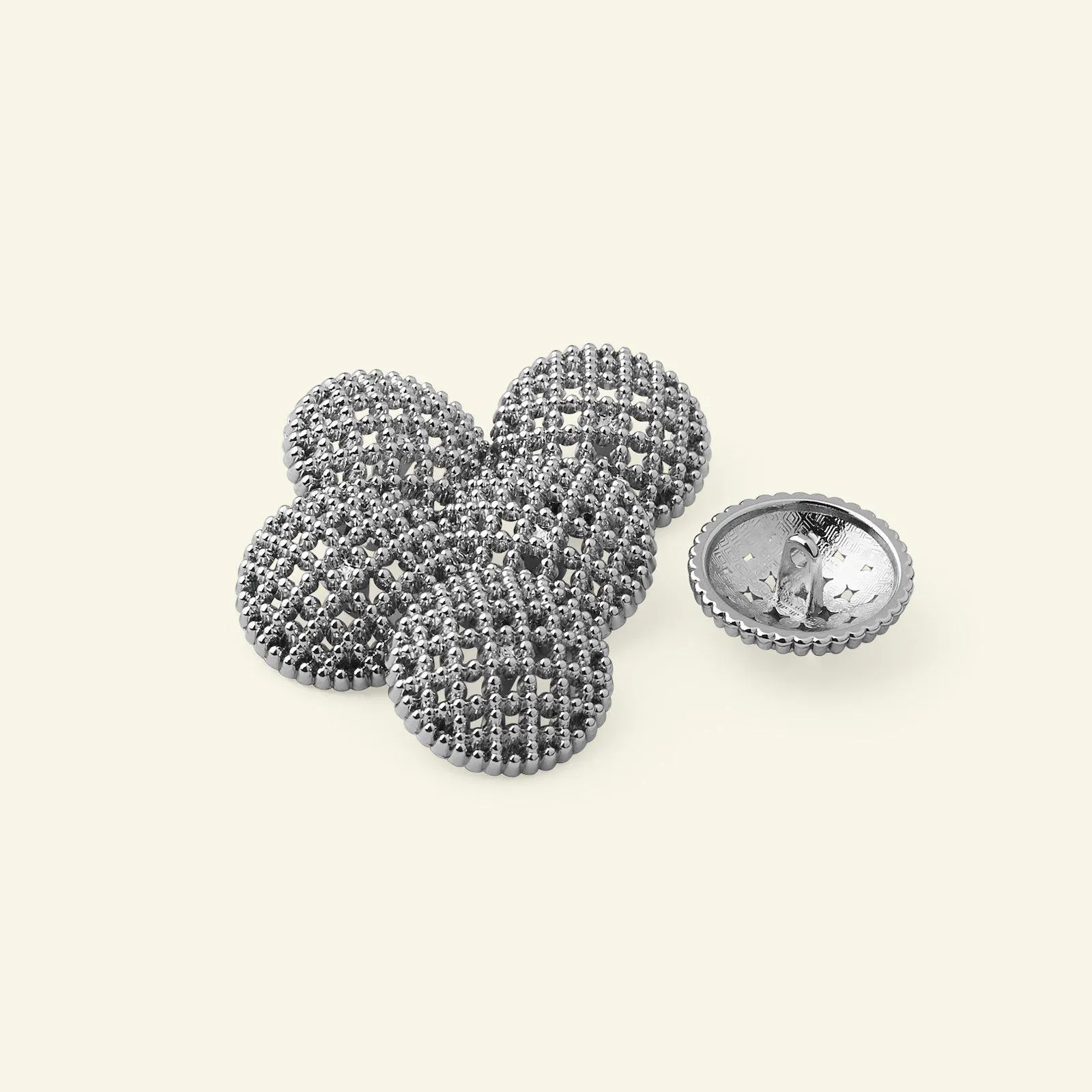 Ögonknapp metall 22mm silverfärgad 6st