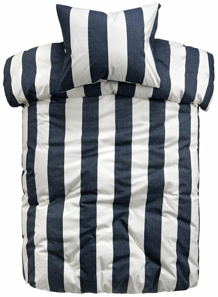 Påslakan Block Stripe Blå