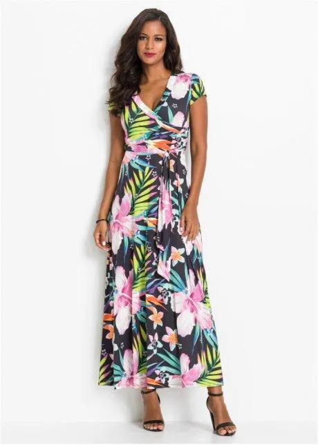 Maxiklänning med omlottlook