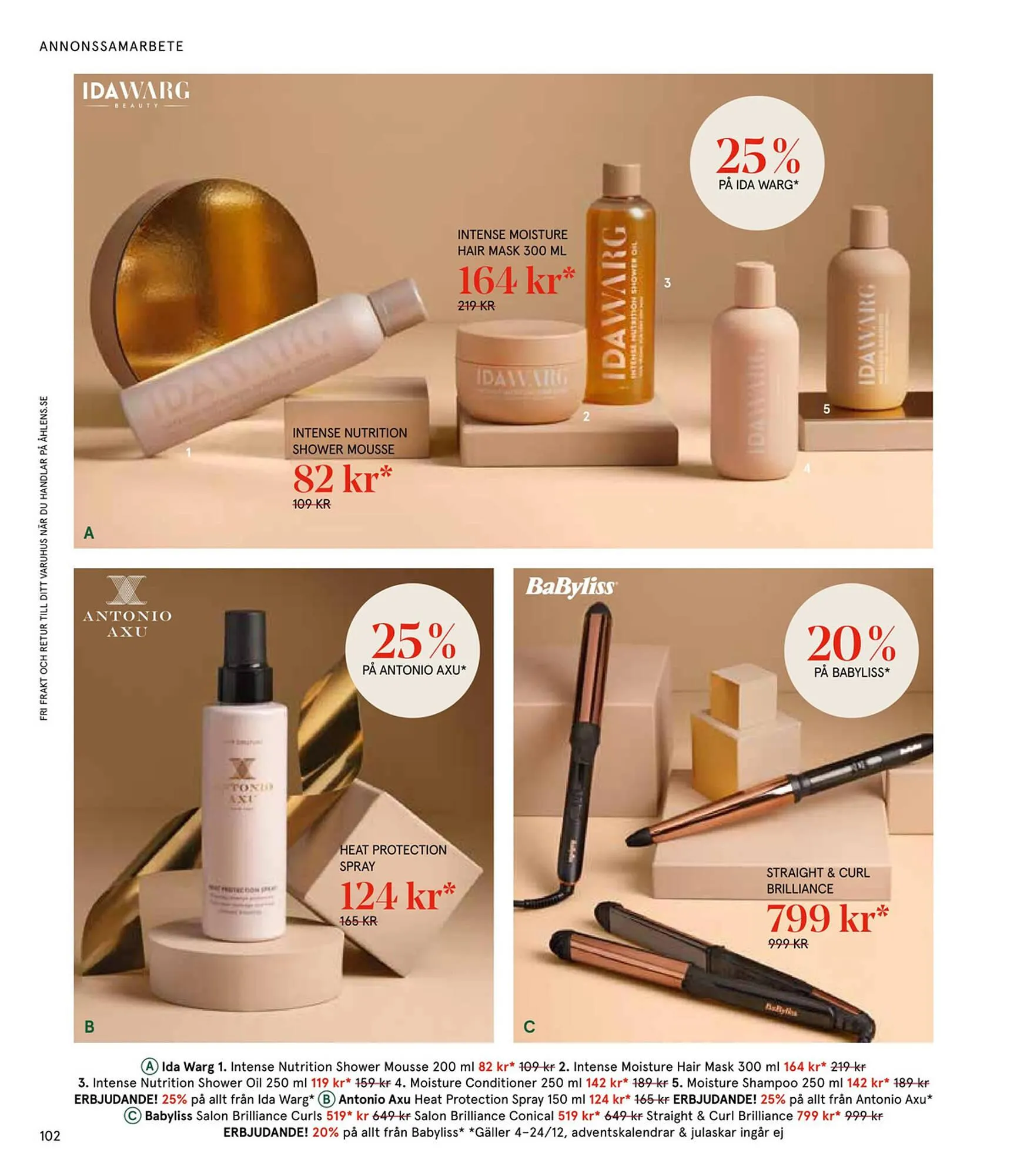 Åhléns reklamblad från 25 november till 24 december 2024 - Reklamblad sidor 102