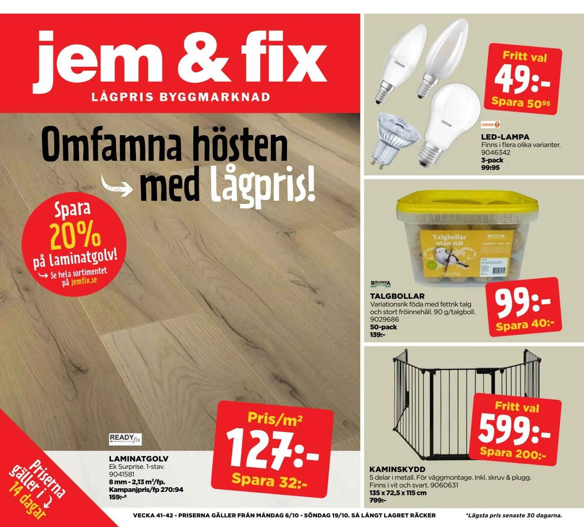 Jem&Fix reklamblad från 6 oktober till 19 oktober 2025 - Reklamblad sidor 1