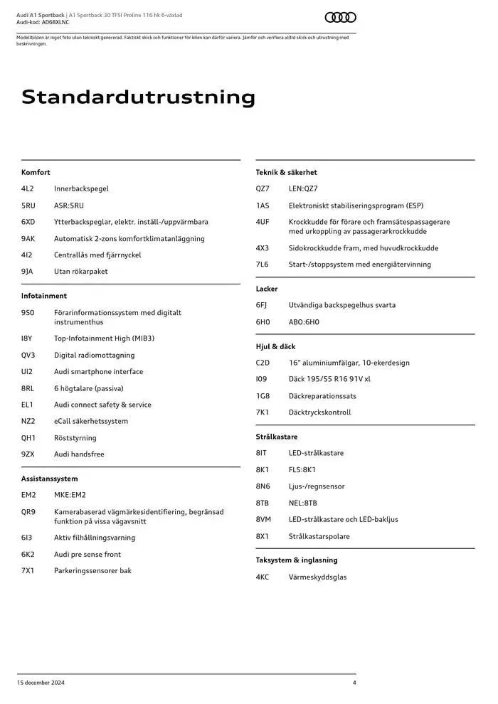 Audi A1 Sportback från 15 december till 15 december 2025 - Reklamblad sidor 4