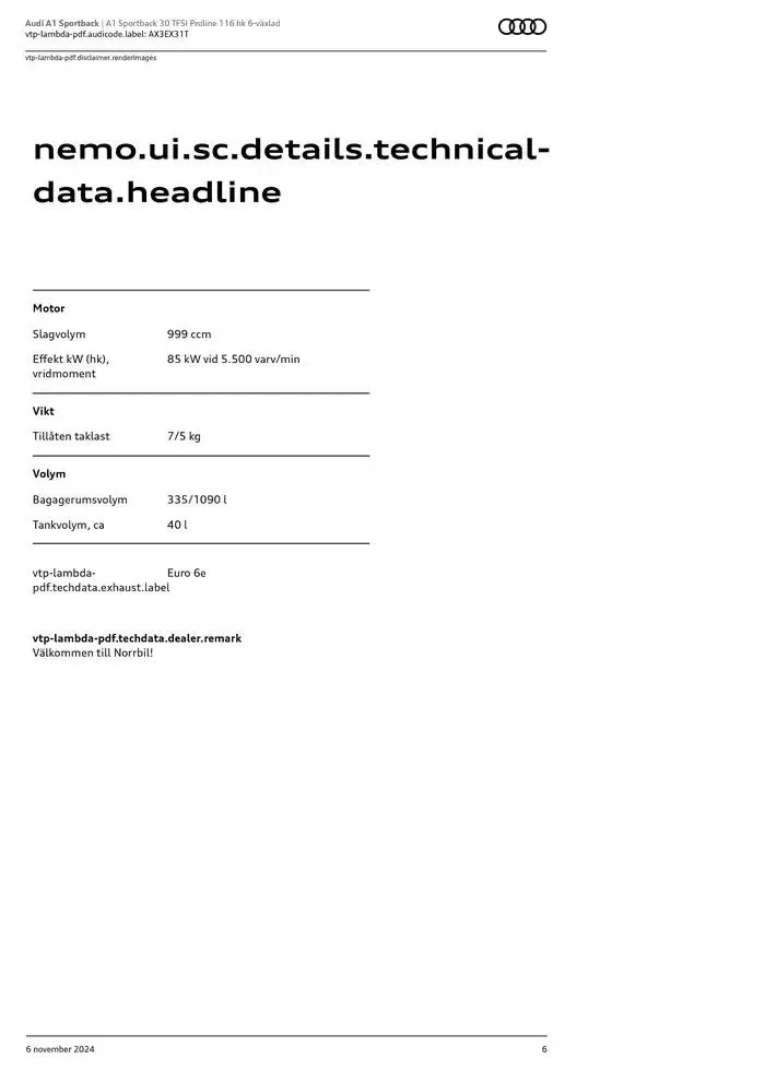 Audi A1 Sportback från 6 november till 6 november 2025 - Reklamblad sidor 6