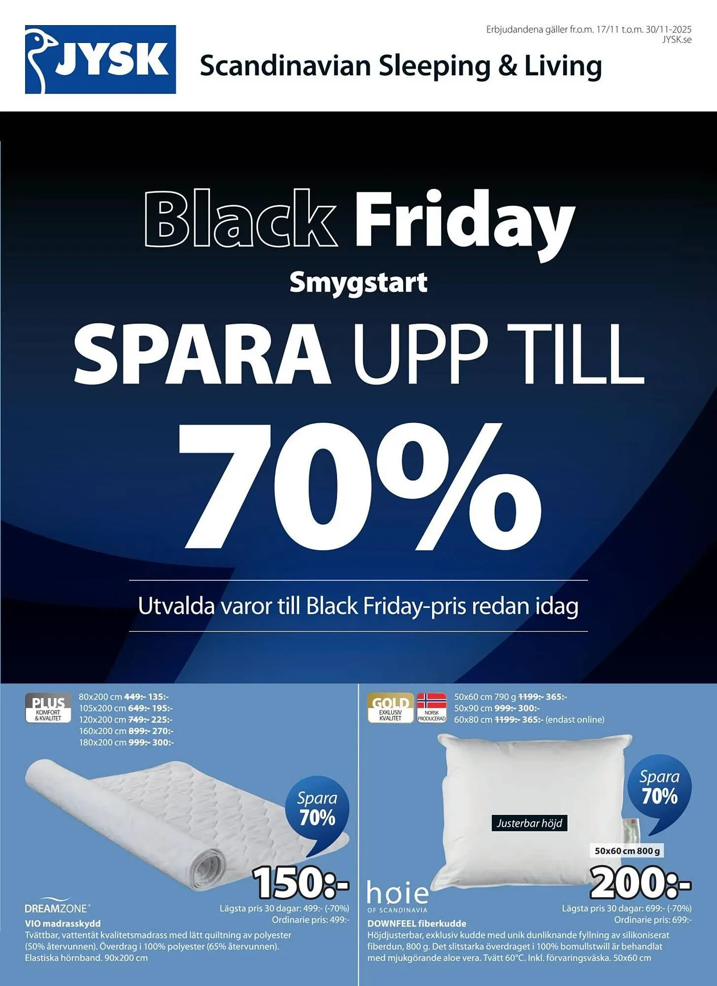 JYSK reklamblad från 17 november till 30 november 2025 - Reklamblad sidor 1