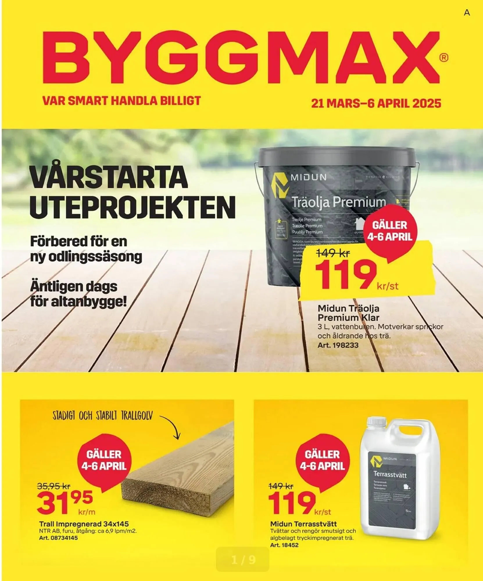 Byggmax reklamblad från 21 mars till 6 april 2025 - Reklamblad sidor 1