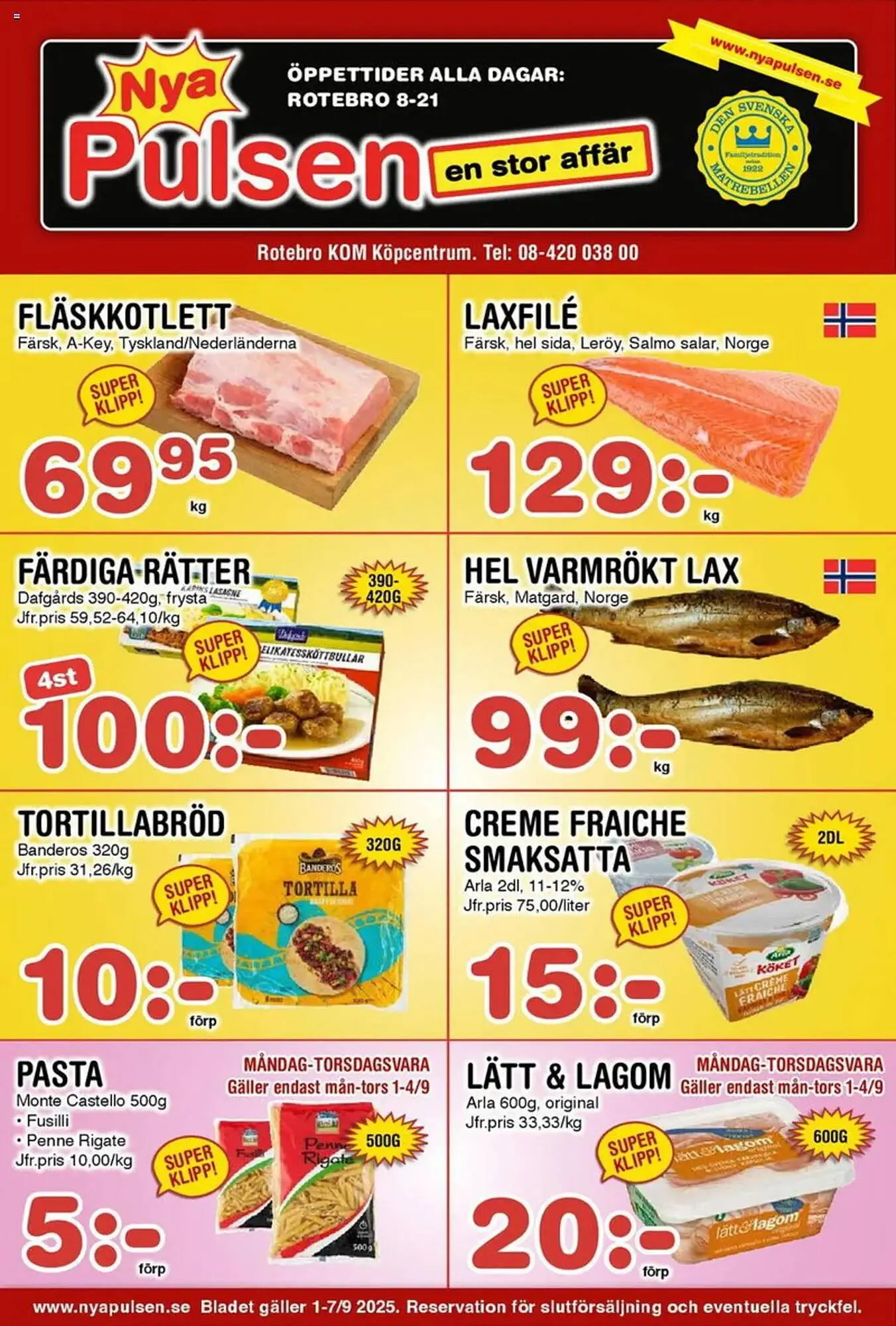 Nya Pulsen reklamblad från 1 september till 7 september 2025 - Reklamblad sidor 1
