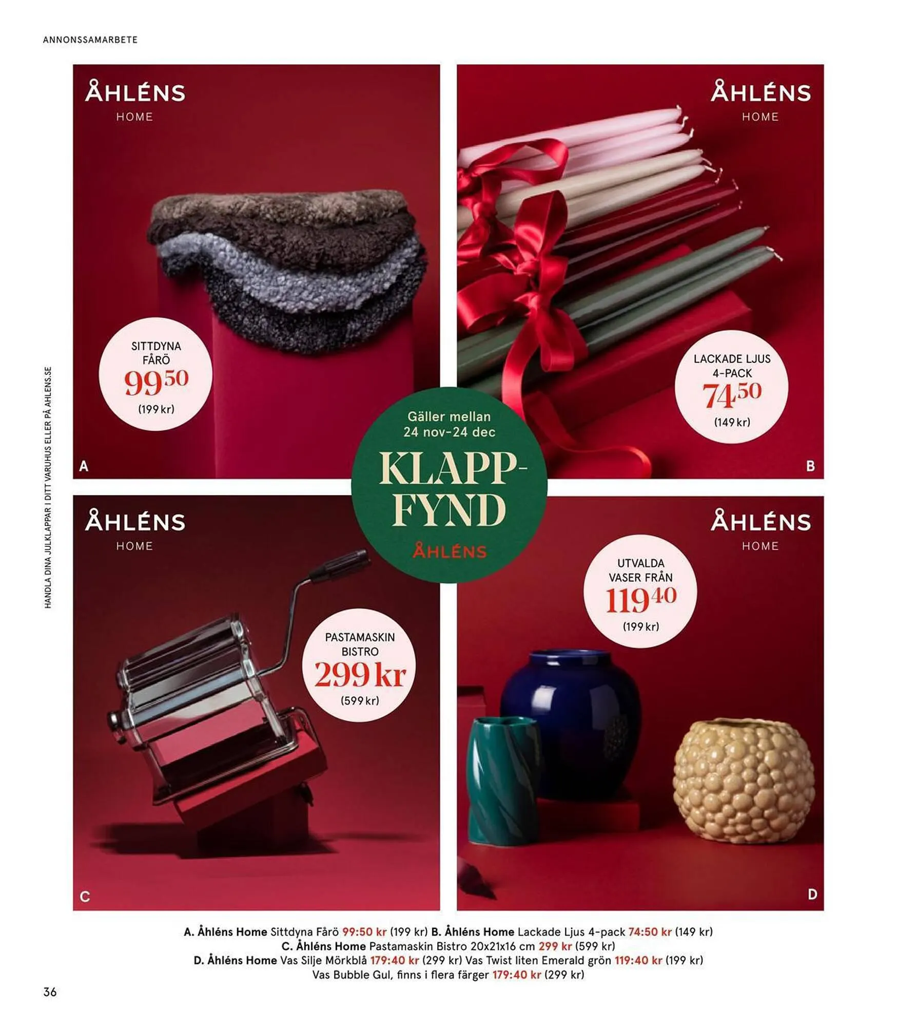 Åhléns reklamblad från 24 november till 24 december 2023 - Reklamblad sidor 36