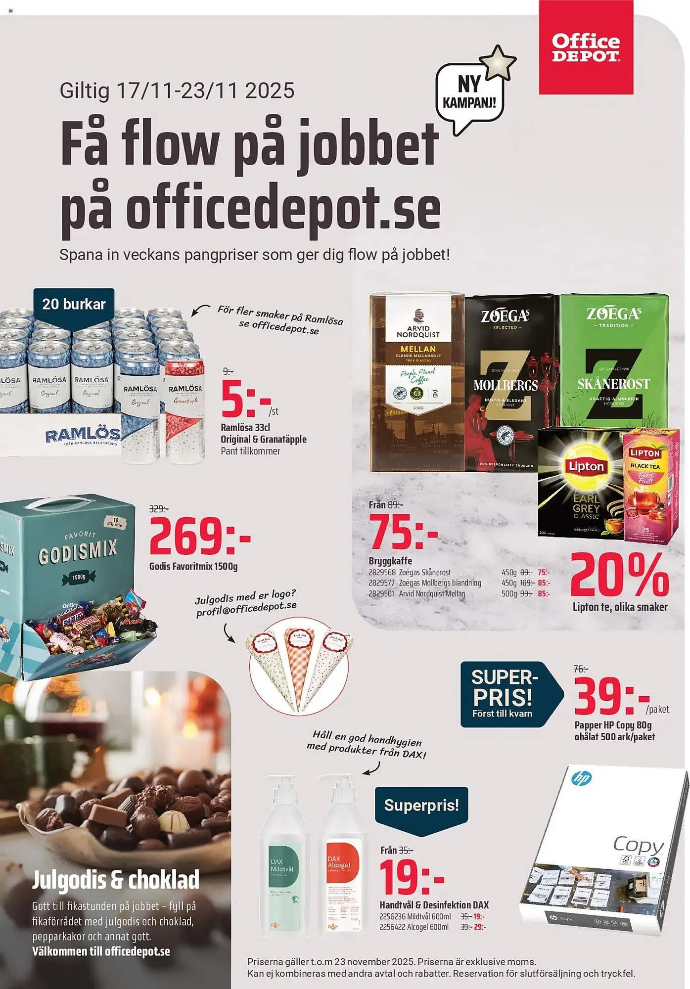 Office Depot reklamblad från 17 november till 23 november 2025 - Reklamblad sidor 1