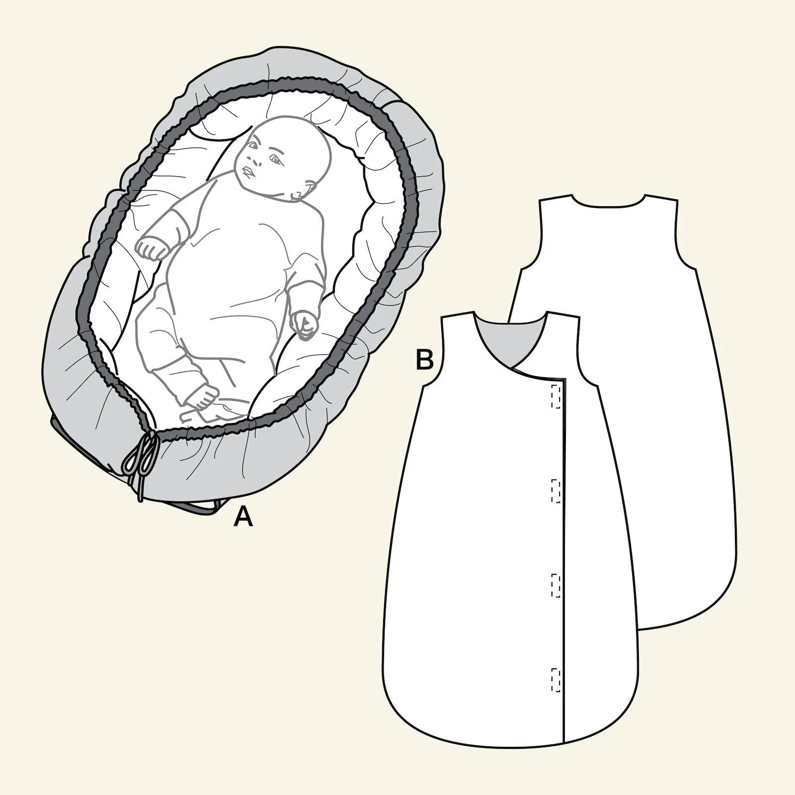 Babynest och sovpåse