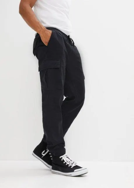 Pantaloni termici con tasche cargo loose fit, straight