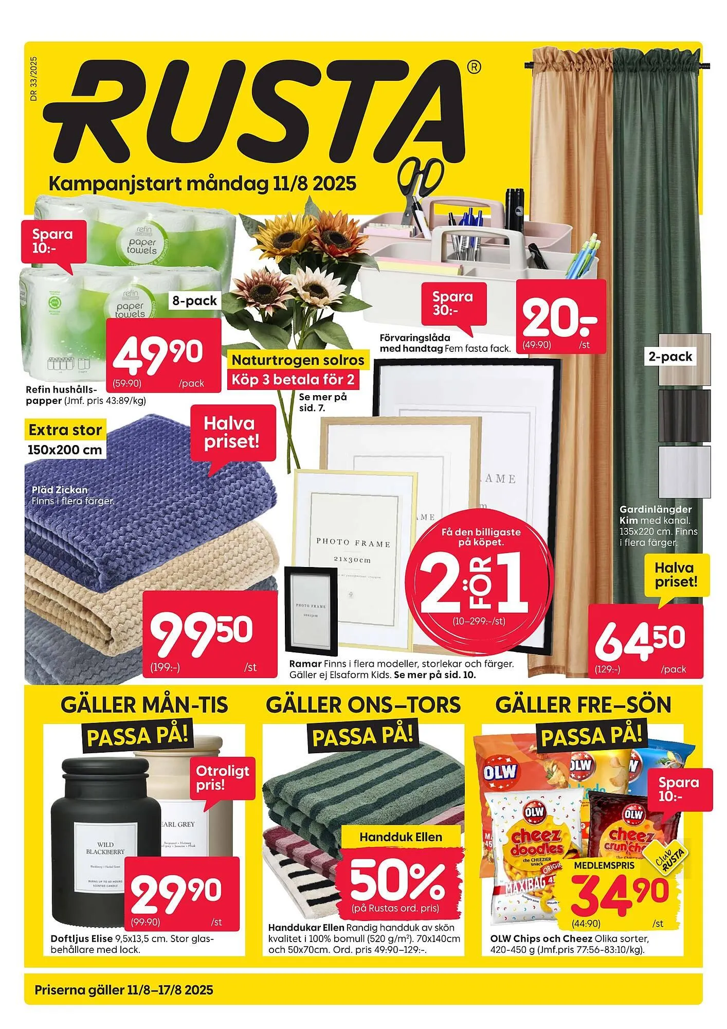 Rusta reklamblad från 11 augusti till 16 augusti 2025 - Reklamblad sidor 1