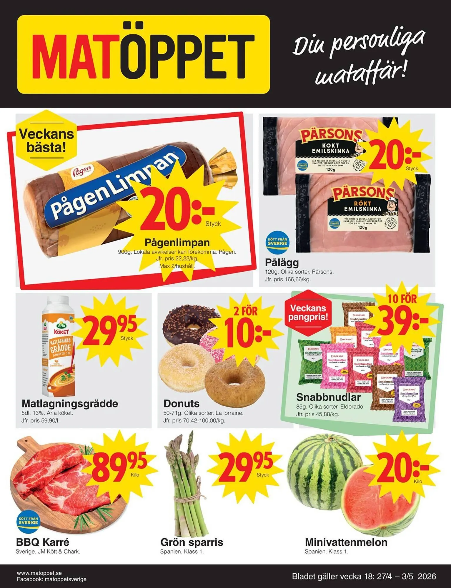 Matöppet reklamblad - 1
