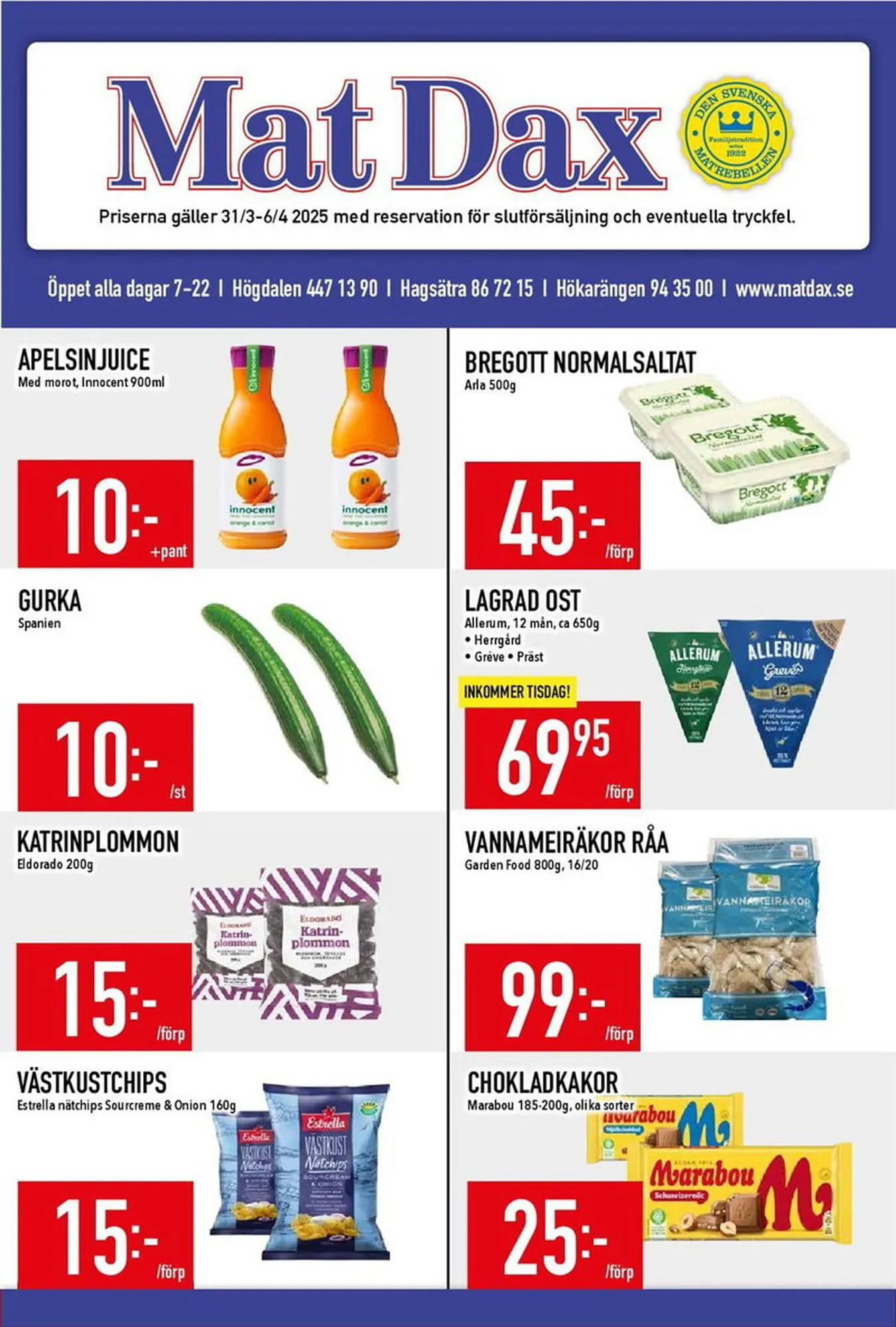 Matdax reklamblad från 31 mars till 6 april 2025 - Reklamblad sidor 1