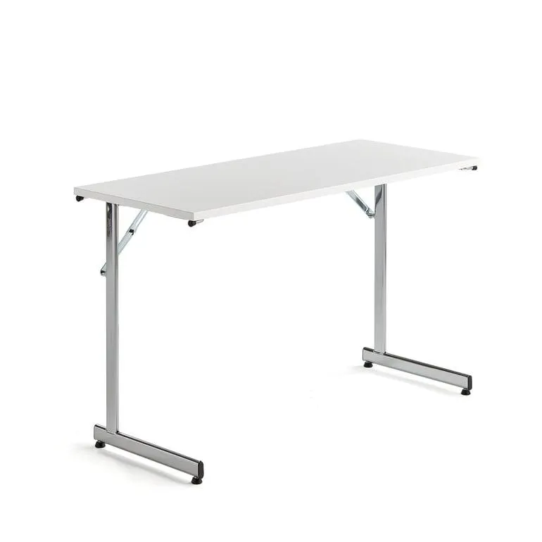 Fällbart, 1200x500 mm, vit laminat, krom